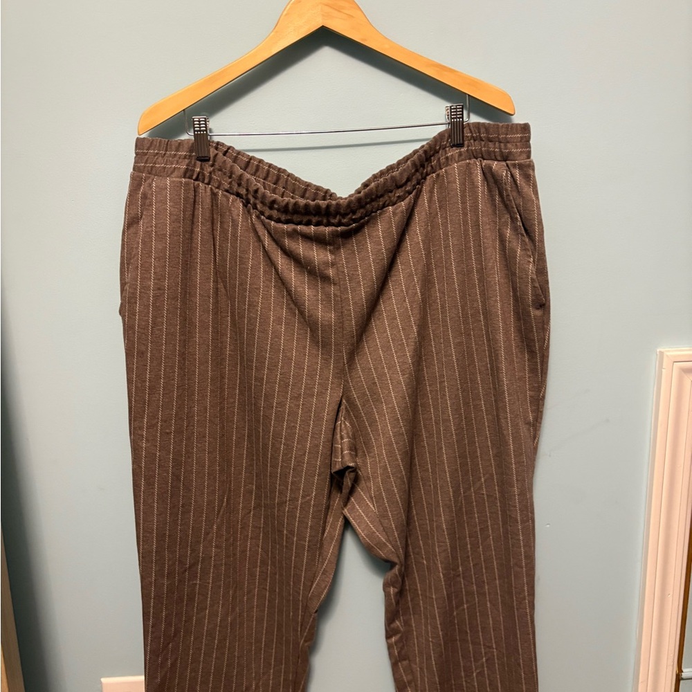 A New Day Brown Striped Cropped Pants